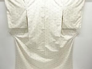 アンティーク　麻の葉模様織出し手織り紬着物